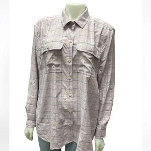 Eddie Bauer Travex Purple  Plaid Long Sleeve Size XL